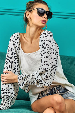 Portia Cow Print Top