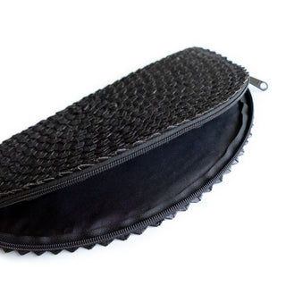 Half Moon Straw Clutch