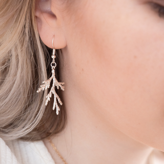 Tan Juniper Branch Earrings