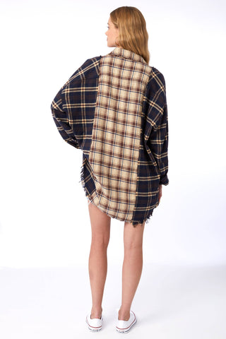 Fringe Oversized Plaid Shirt