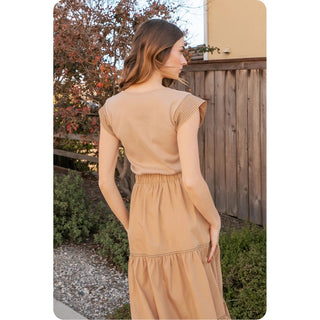 Rosy Brown Maribel Poplin Midi Dress