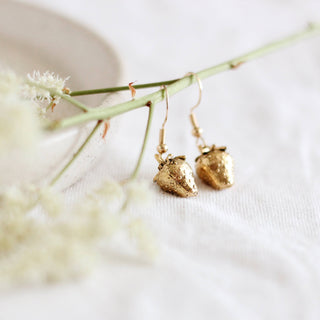 Strawberry Earrings | Gold