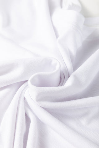 Faux Floral Mesh Tee | White