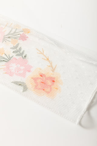 Faux Floral Mesh Tee | White
