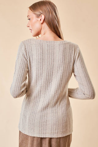 Light Gray The Lilliana Top (Beige)