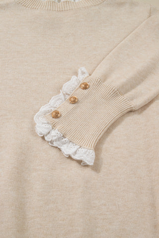 Tilda Lace Sweater | French Cream