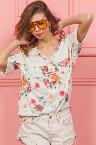 Riley Floral Terry Slub Top