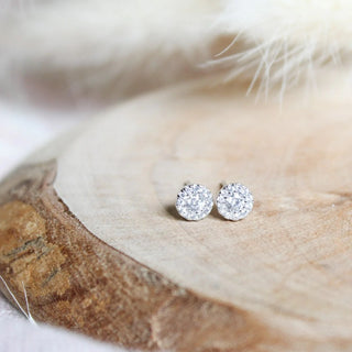 Light Gray Fortune Stud in Silver