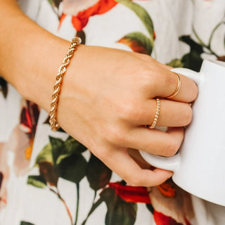 Tan River Twist Bracelet in Gold