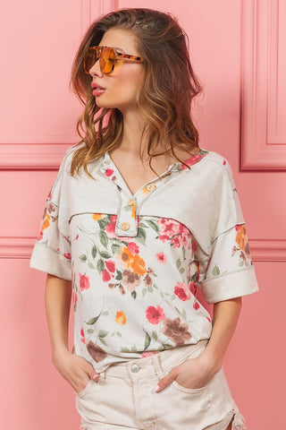 Riley Floral Terry Slub Top