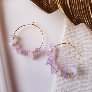 Gray Prisca Amethyst Earrings