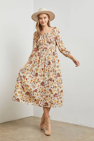 Light Gray Lana Wildflower Midi Dress