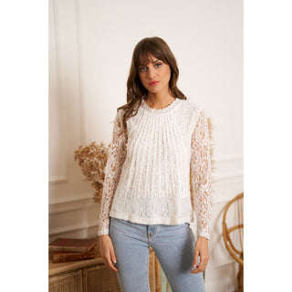 Light Gray Audrey Lace Blouse (White)