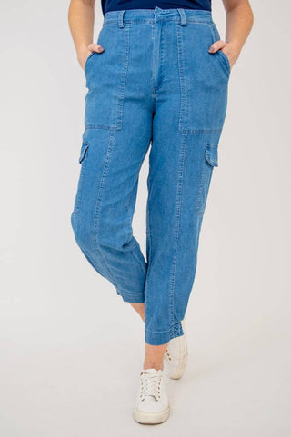 Steel Blue Sharon Pant, Tencel Denim: LARGE