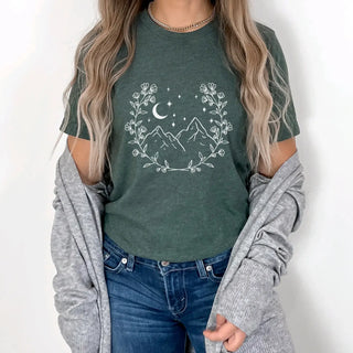 Dark Slate Gray Wild Mountains Tee in Alpine Green