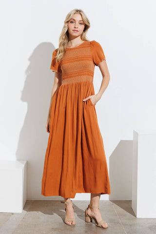 Sienna Smock & Scallop Maxi Dress