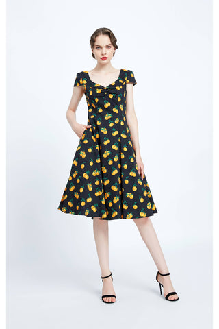 White Smoke Junie Citrus Swing Dress