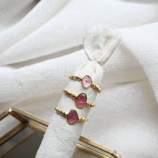 Light Gray Soumya Pink Tourmaline Ring